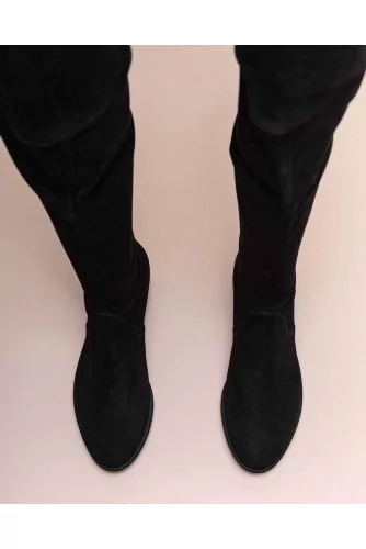 Lowland - Stretch suede over the knee boots with knot 30