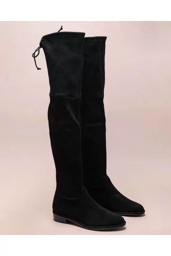 Lowland - Stretch suede over the knee boots with knot 30