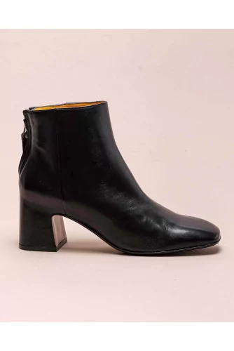 Leather low boots with zipper 60