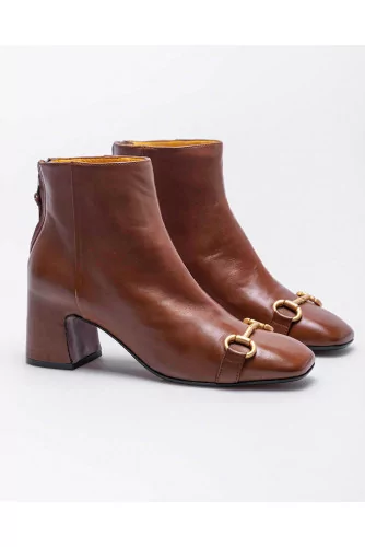 Leather low boots with metallic bit 60