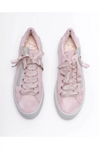 Split leather sneakers with zipper 40