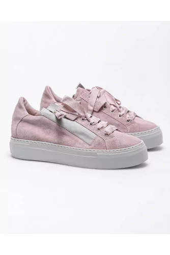 Split leather sneakers with zipper 40