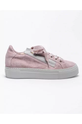 Split leather sneakers with zipper 40