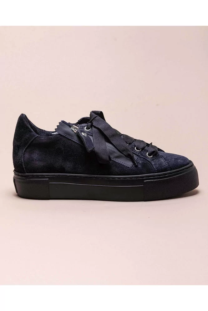 Split leather sneakers with zipper 40