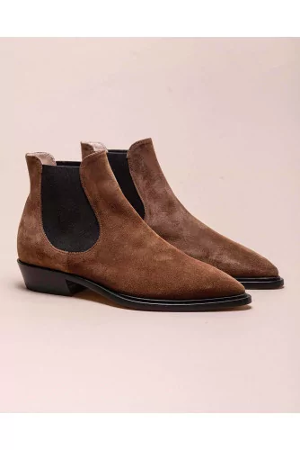 Bottines en cuir naturel avec bout pointu 30