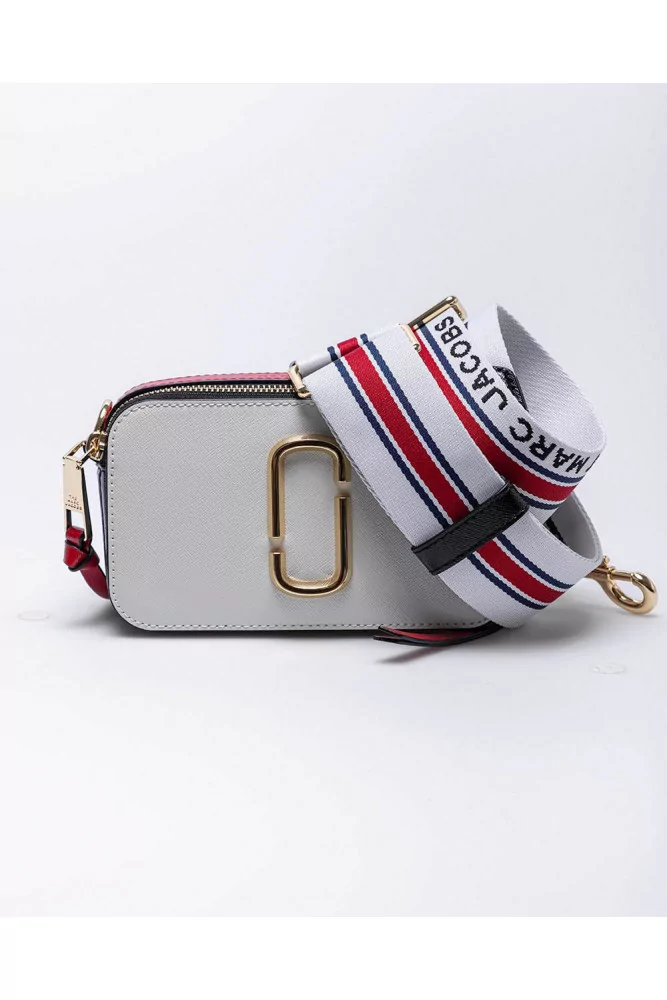 Snapshot DTM of Marc Jacobs - Leather rectangular white, red and blue bag  with gold colored logo for women