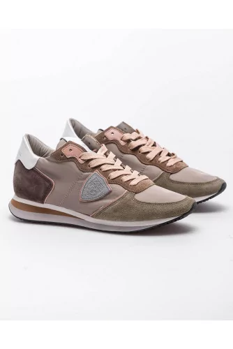 Tropez X - Leather and nylon sneakers with yokes 45