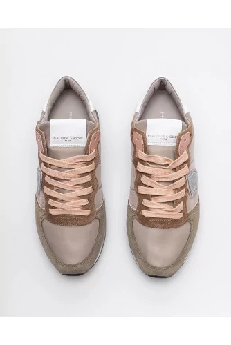 Tropez X - Leather and nylon sneakers with yokes 45