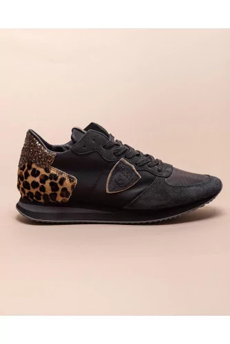 Achat Tropez X - Split leather and nylon sneakers with leopard print - Jacques-loup