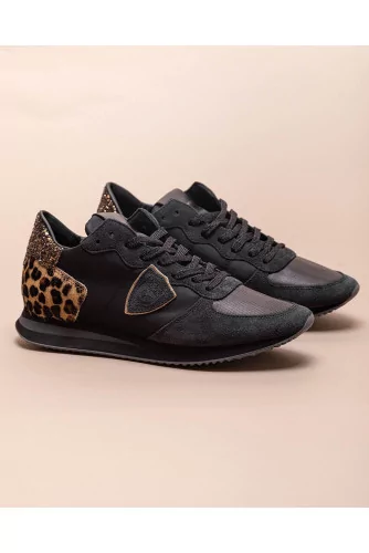 Achat Tropez X - Split leather and nylon sneakers with leopard print - Jacques-loup