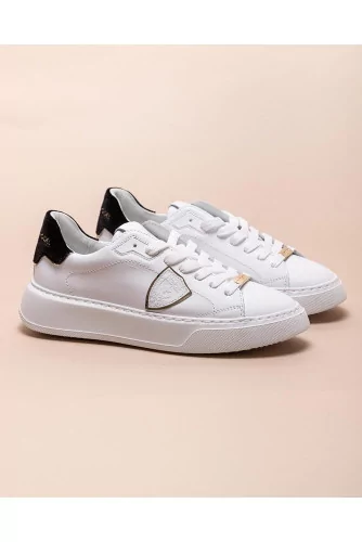Achat Temple - Leather and velvet sneakers with round toe - Jacques-loup