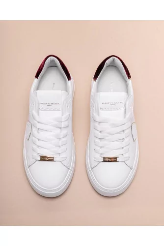 Temple - Leather and velvet sneakers with round toe