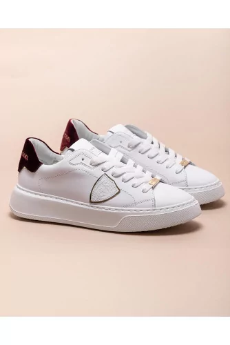 Achat Temple - Leather and velvet sneakers with round toe - Jacques-loup
