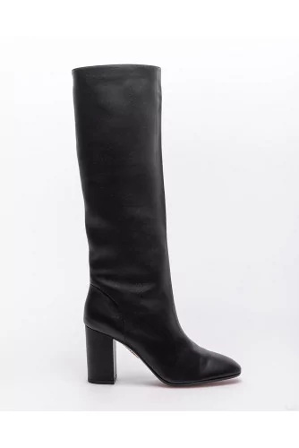 Boogie - Nappa leather high boots with round toe 85