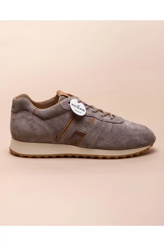 Achat Running - Leather and suede sneakers with iconic H - Jacques-loup