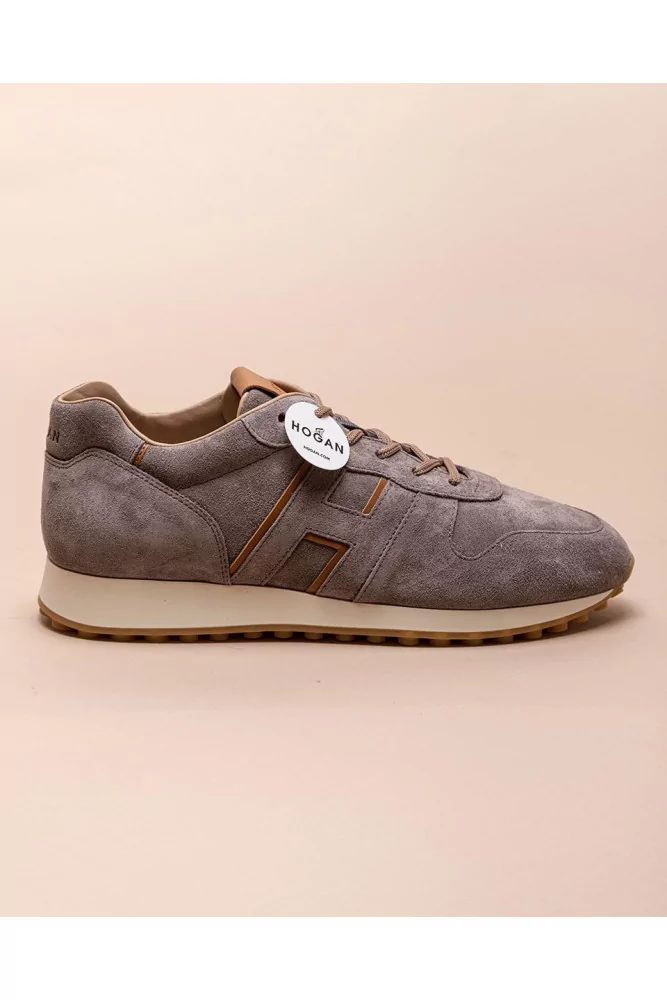 Running - Leather and suede sneakers with iconic H