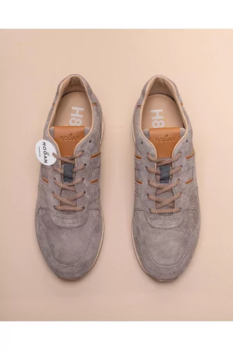 Running - Leather and suede sneakers with iconic H