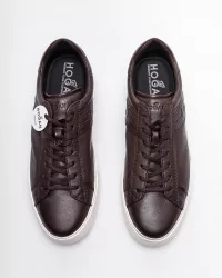 Rebel - Aged leather sneakers with iconic H