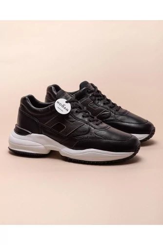 Interaction - Nappa leather sneakers with applied H 50