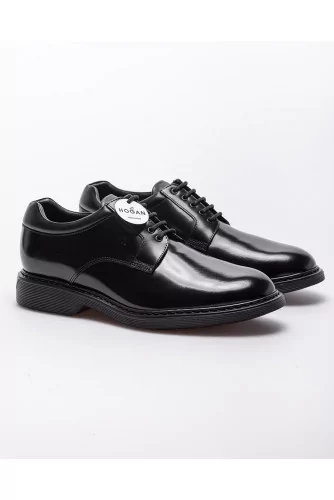 Nouvelle Route - Glossy leather derby with shoelaces