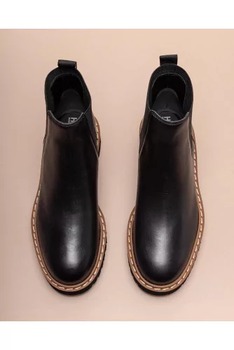 Beattle - Bottines en cuir avec élastiques 40