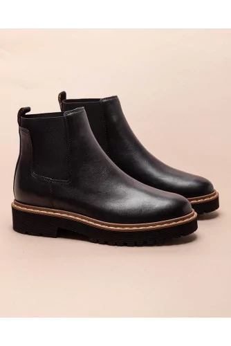 Beattle - Bottines en cuir avec élastiques 40