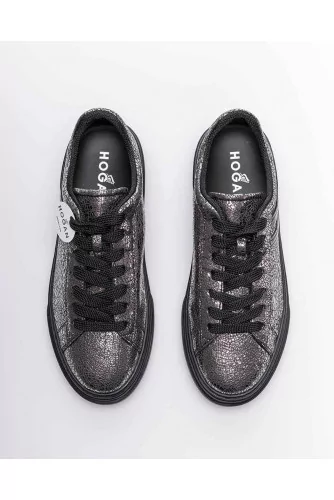 Cassetta - Metallized cracked leather sneakers 30