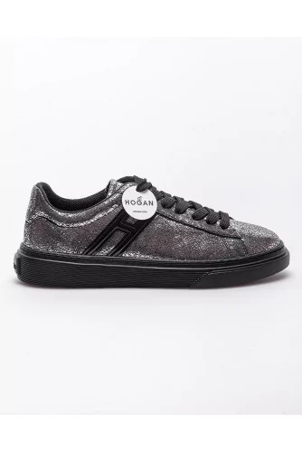 Cassetta - Metallized cracked leather sneakers 30