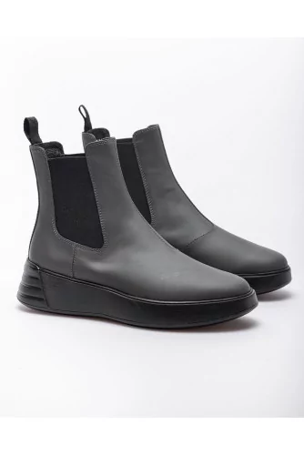 Rebel - Bottines en cuir gommé style futuriste 45