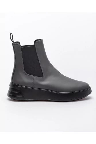 Rebel - Bottines en cuir gommé style futuriste 45