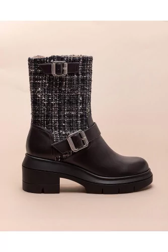 Achat Tweed and leather boots with buckles 65 - Jacques-loup