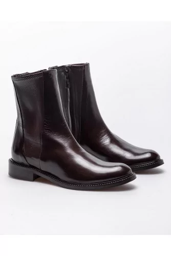 Leather low boots with round toe 20