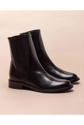 Leather low boots with round toe 20