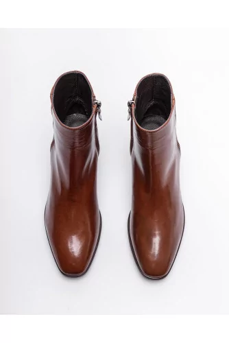 Leather low boots with round toe 45