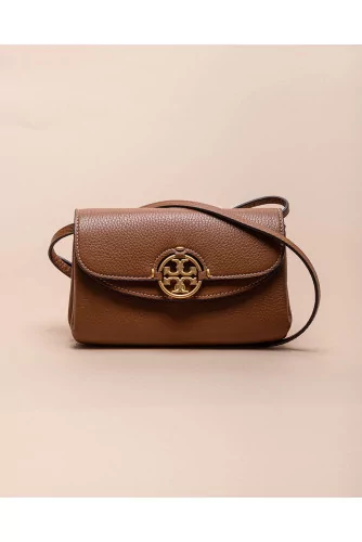 Miller - Leather bag with logo and shoulder strap