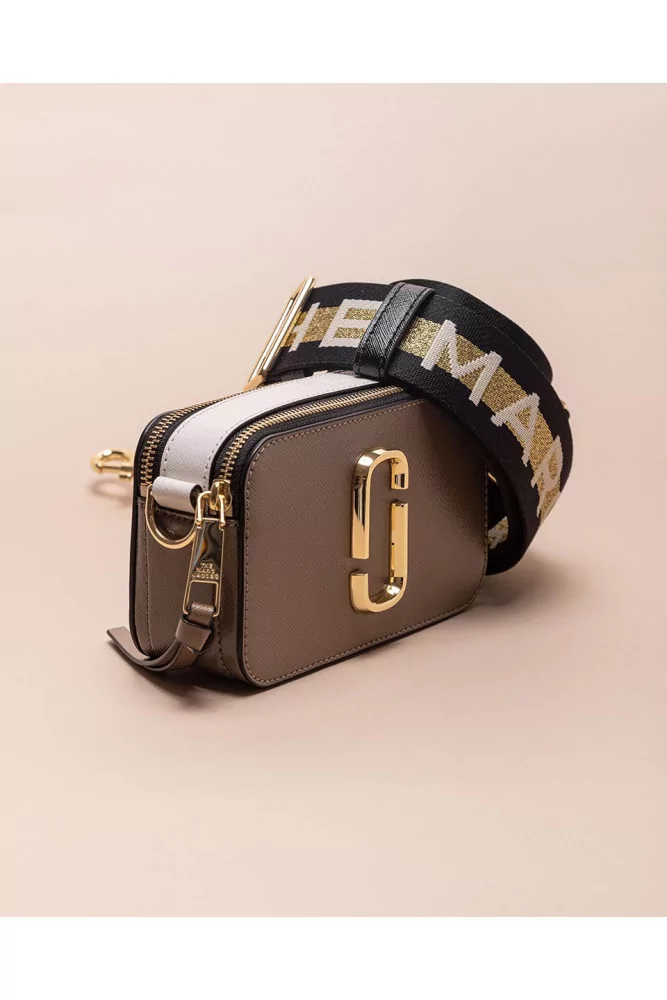 Snapshot of Marc Jacobs - Dark and light taupe colored bag made of leather  with shoulder strap for women