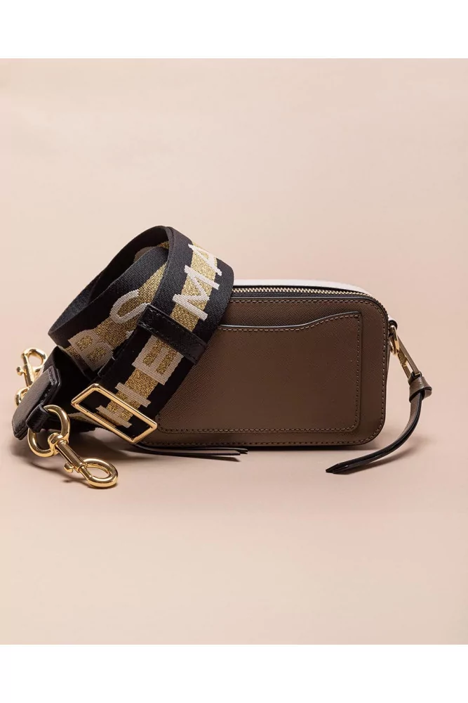 Snapshot of Marc Jacobs - Dark and light taupe colored bag made of leather  with shoulder strap for women