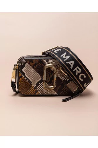 Snapshot - Rectangular leather bag with python print