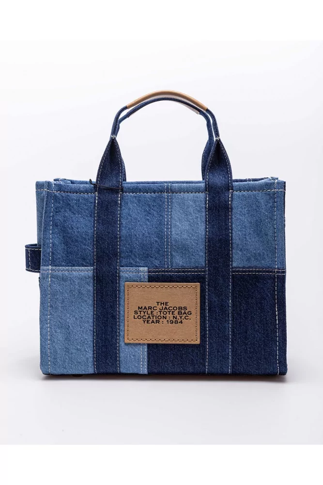 The Tote Bag of Marc Jacobs - Blue jean bag with patchwork design, handles  and shoulder strap for women