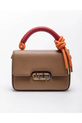 J Link - Grained leather bag with flap