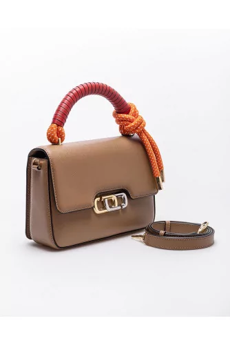 J Link - Grained leather bag with flap