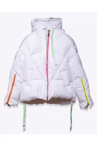 Iconic - Oversized polyester puffy jacket with goose down LS