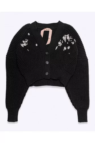 Achat Short wool cardigan with stones - Jacques-loup