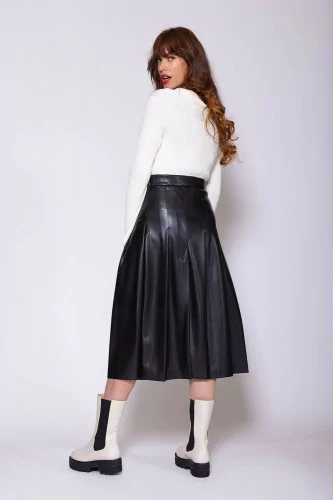Achat Paneled eco leather skirt with split - Jacques-loup