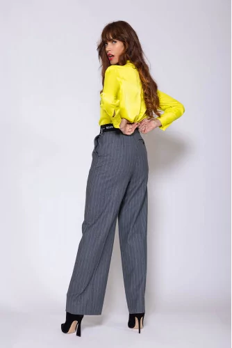 Wool striped trousers