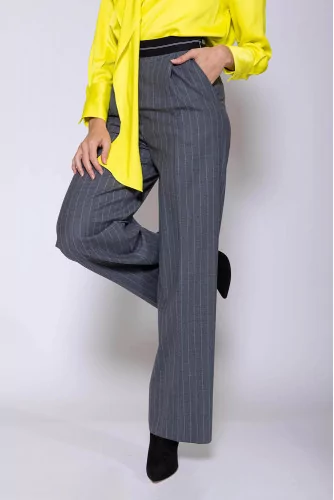 Wool striped trousers