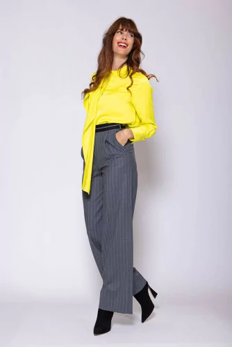 Wool striped trousers