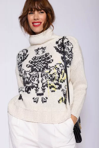 Pull en cachemire oversize with embroideries ML