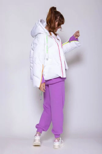 Iconic - Oversized polyester puffy jacket with goose down LS