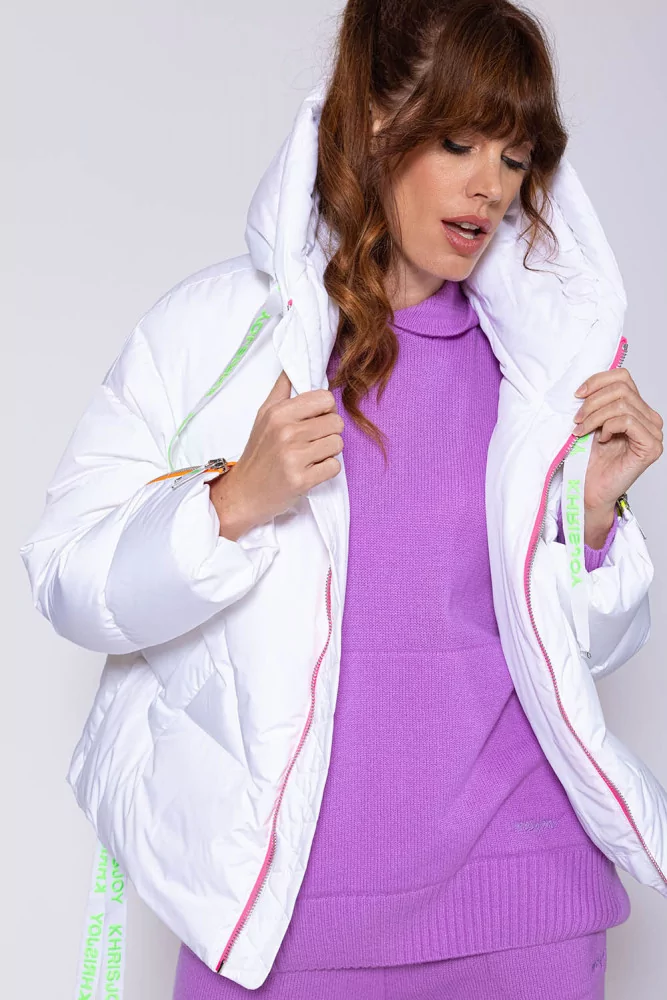 Iconic - Oversized polyester puffy jacket with goose down LS